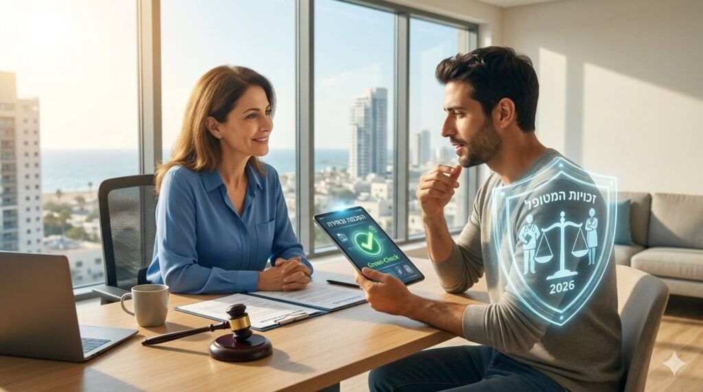 רופאה ומטופל בשיחת ייעוץ מכבדת ומקצועית במרפאה מודרנית בשנת 2026, המדגישה אוטונומיה רפואית, הסכמה מדעת ושמירה על פרטיות המטופל.